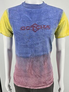 Vintage 1990s Gotcha Surfing Single Stitch Tie-Dye T-Shirt (Boys XL, Men's XS)
